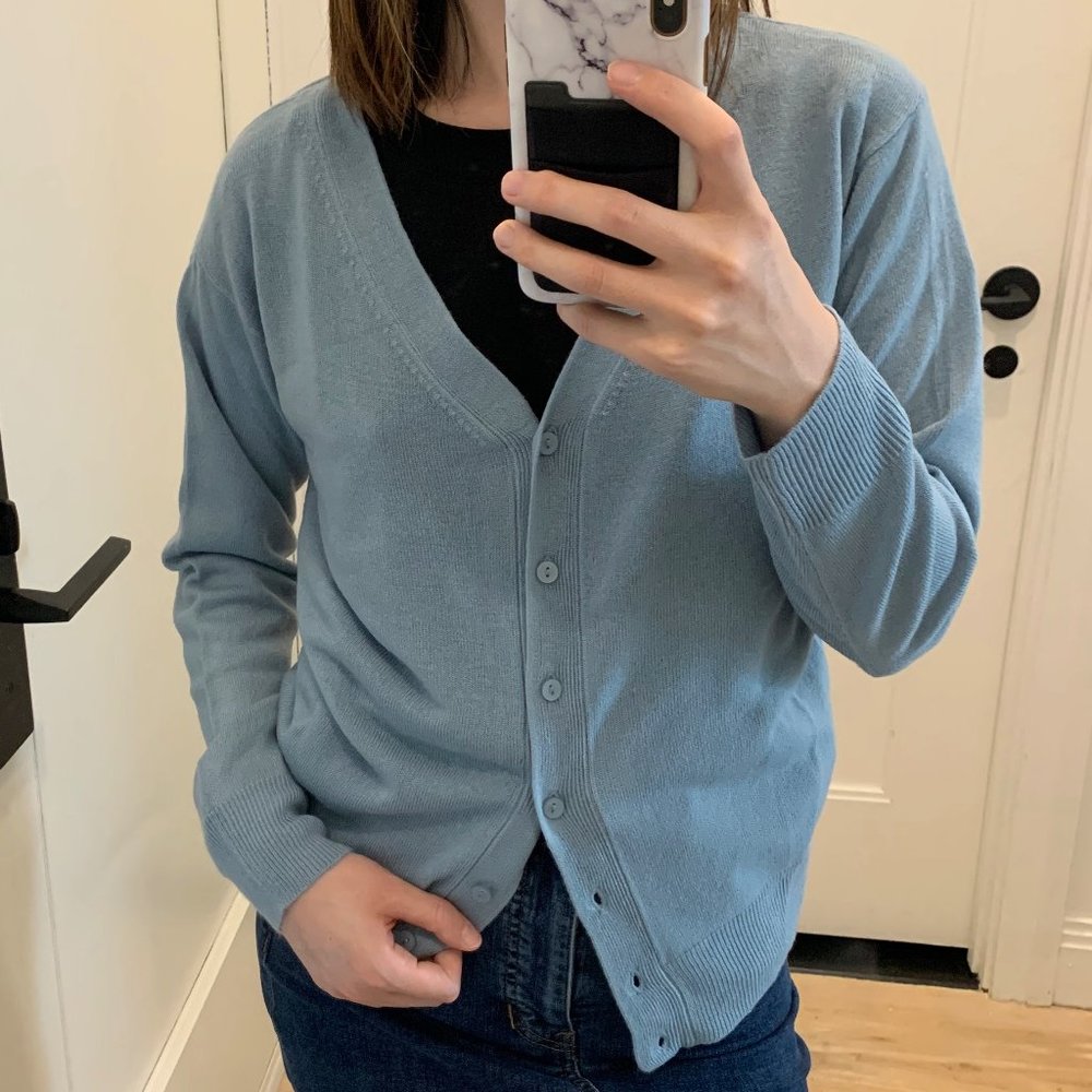 NWOT: Icy Blue Cardigan Sweater XS/Asian S